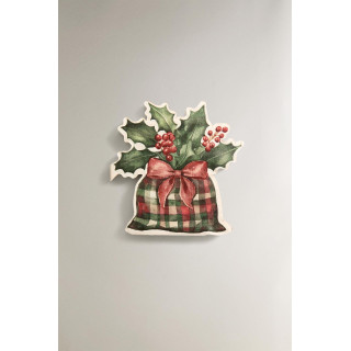 Набор бумажных рождественских салфеток с листьями остролиста (набор из 20 штук)