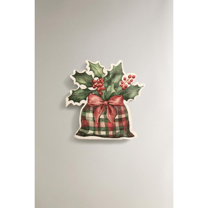 Набор бумажных рождественских салфеток с листьями остролиста (набор из 20 штук)