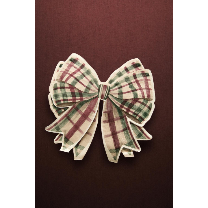 Набор рождественских бумажных салфеток с бантами (набор из 20 штук)