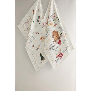 Хлопковое полотенце для уборки с рождественским списком покупок (комплект из 2 шт.)