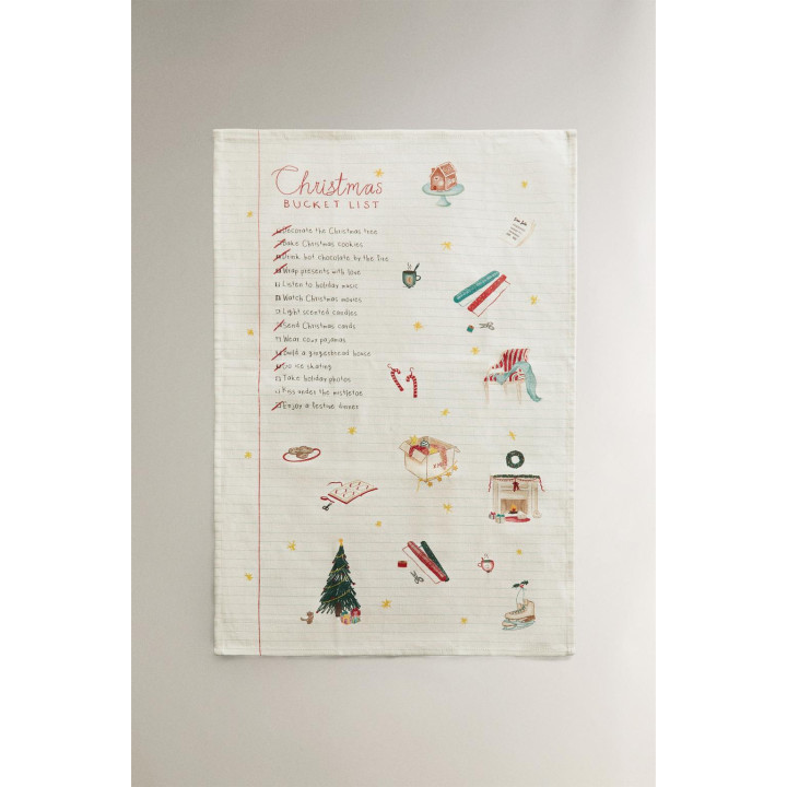Хлопковое полотенце для уборки с рождественским списком покупок (комплект из 2 шт.)