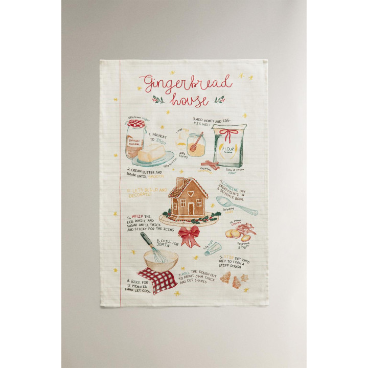 Хлопковое полотенце для уборки с рождественским списком покупок (комплект из 2 шт.)