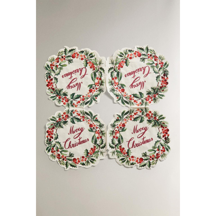 Набор бумажных салфеток с рождественским венком (набор из 20 штук)