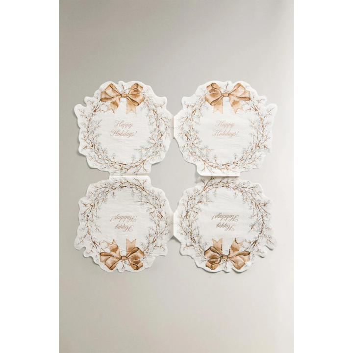 Набор бумажных салфеток с рождественским венком (набор из 20 штук)