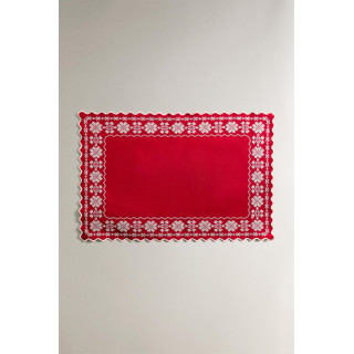 Рождественское коврик для тарелок с геометрической вышивкой