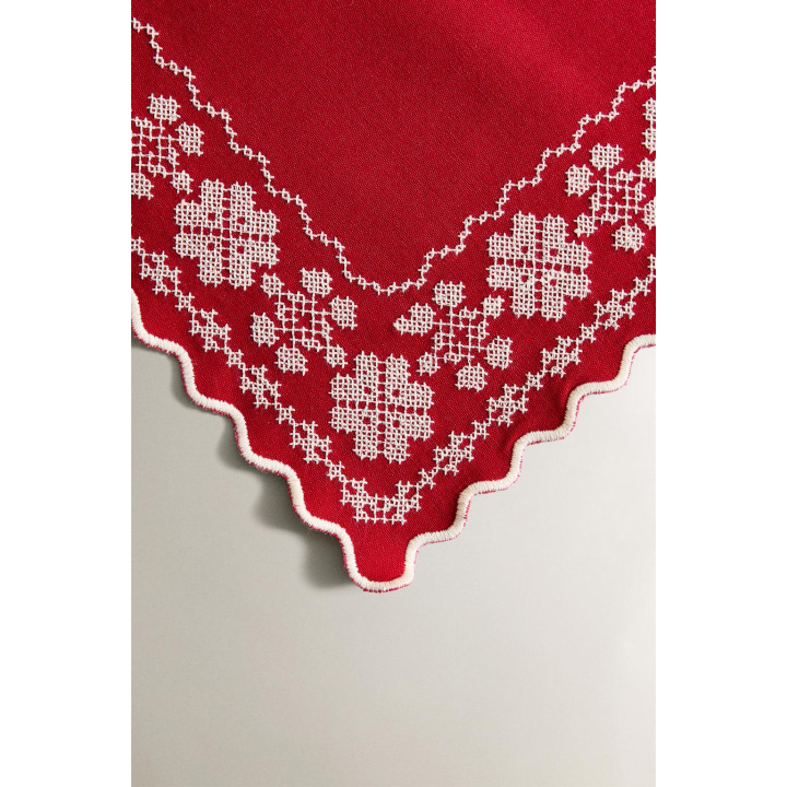 Рождественское коврик для тарелок с геометрической вышивкой