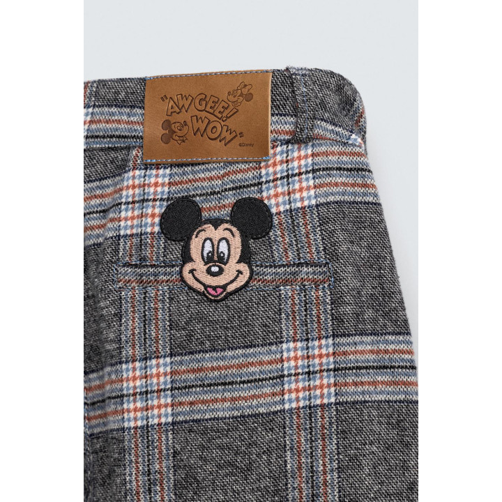 БРЮКИ В КЛЕТКУ С НАШИВКОЙ MICKEY MOUSE HARRY LAMBERT FOR ZARA X DISNEY