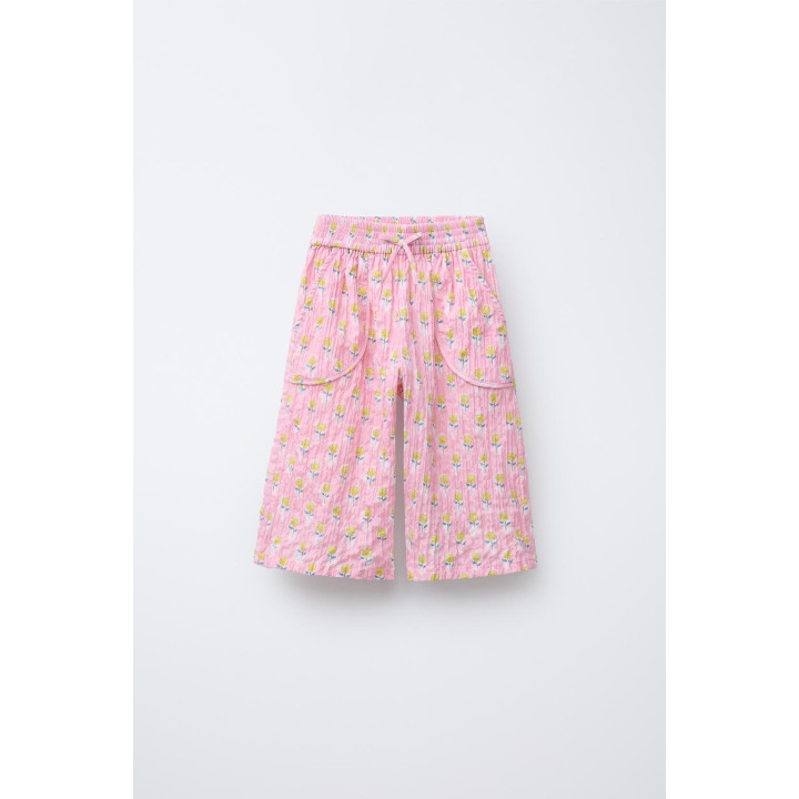 БРЮКИ-КЮЛОТЫ С ЦВЕТОЧНЫМ ПРИНТОМ