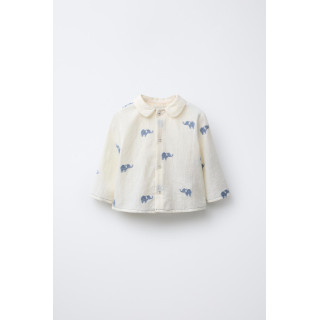 ЖАККАРДОВАЯ РУБАШКА С ПРИНТОМ «СЛОНЫ»