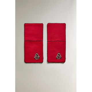 Набор вышитых новогодних ободков для столовых приборов (набор из 2 штук)