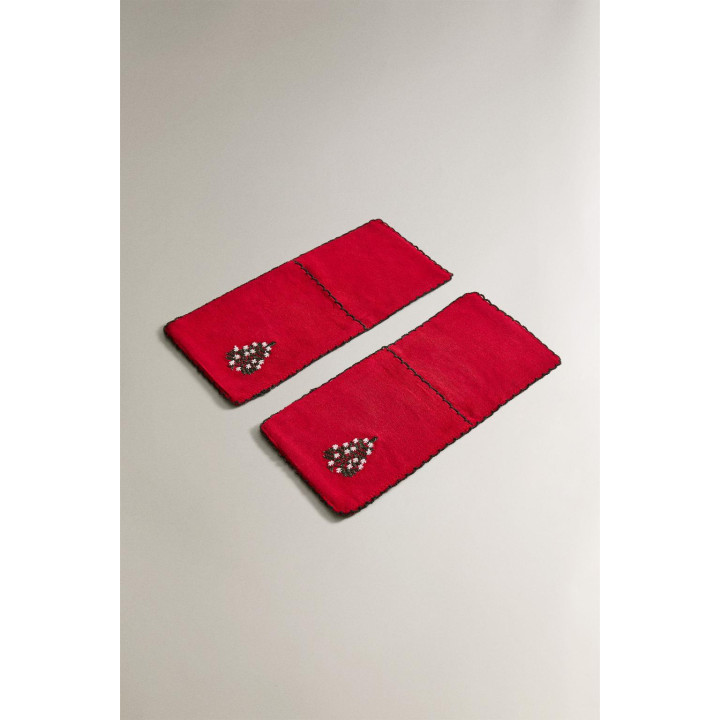 Набор вышитых новогодних ободков для столовых приборов (набор из 2 штук)