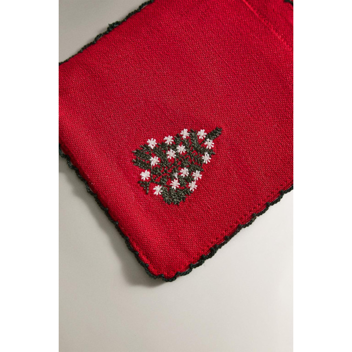 Набор вышитых новогодних ободков для столовых приборов (набор из 2 штук)