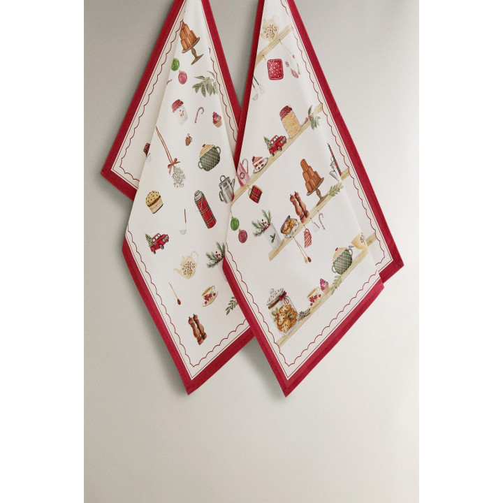 Набор хлопковых рождественских кухонных полотенец (набор из 2 штук)