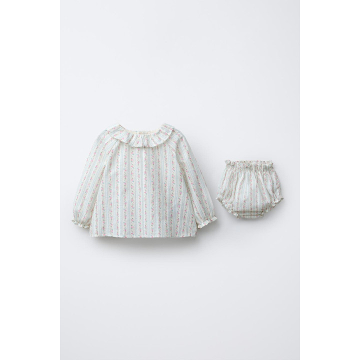 КОМПЛЕКТ: РУБАШКА И ТРУСИКИ С ЦВЕТОЧНЫМ ПРИНТОМ