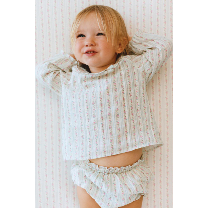 КОМПЛЕКТ: РУБАШКА И ТРУСИКИ С ЦВЕТОЧНЫМ ПРИНТОМ