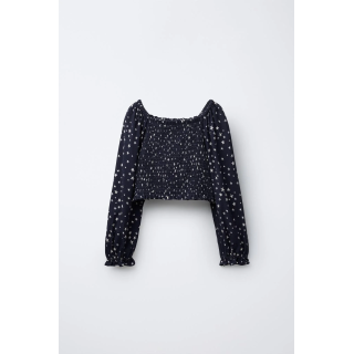 ТОП С ЭЛАСТИЧНЫМИ ДЕТАЛЯМИ И ПРИНТОМ ЗВЕЗДЫ