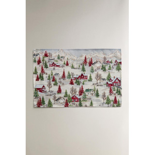 Снежный рождественский жаккардовый сервировочный салфетка