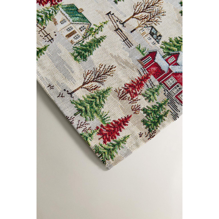 Снежный рождественский жаккардовый сервировочный салфетка