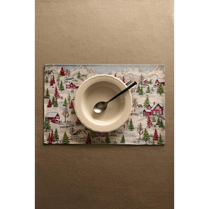 Снежный рождественский жаккардовый сервировочный салфетка