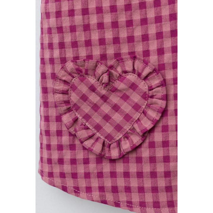 БЛУЗКА В КЛЕТКУ ВИШИ С ВОЛАНАМИ