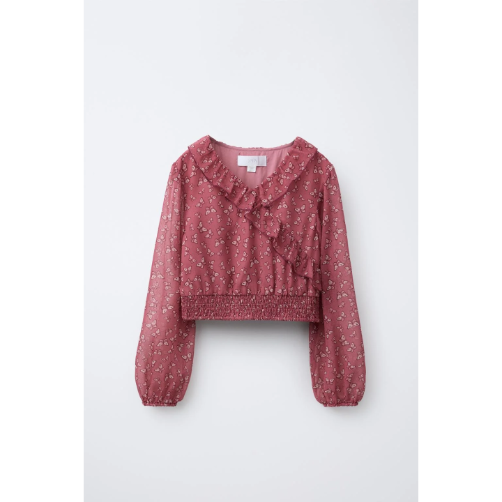 БЛУЗА С ПРИНТОМ БАБОЧЕК