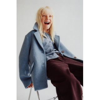 РУБАШКА С РЕЛЬЕФНЫМ КРУГЛЫМ ВОРОТНИКОМ