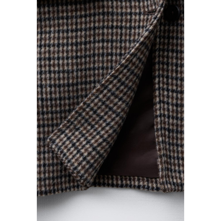 ДЛИННОЕ ПАЛЬТО В КЛЕТКУ ИЗ СМЕСОВОЙ ШЕРСТИ