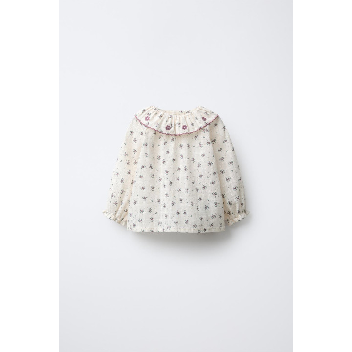 РУБАШКА С ЦВЕТОЧНОЙ ВЫШИВКОЙ