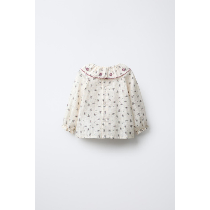 РУБАШКА С ЦВЕТОЧНОЙ ВЫШИВКОЙ