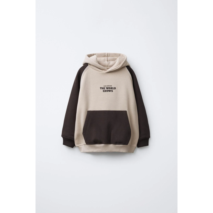 ХУДИ С КАПЮШОНОМ И ТЕКСТОМ COLOR BLOCK