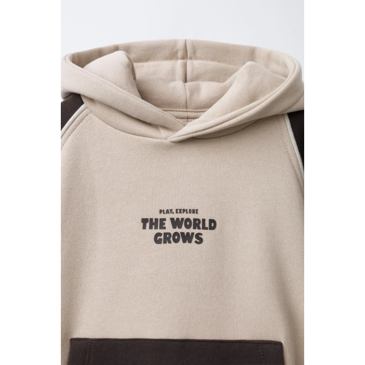 ХУДИ С КАПЮШОНОМ И ТЕКСТОМ COLOR BLOCK