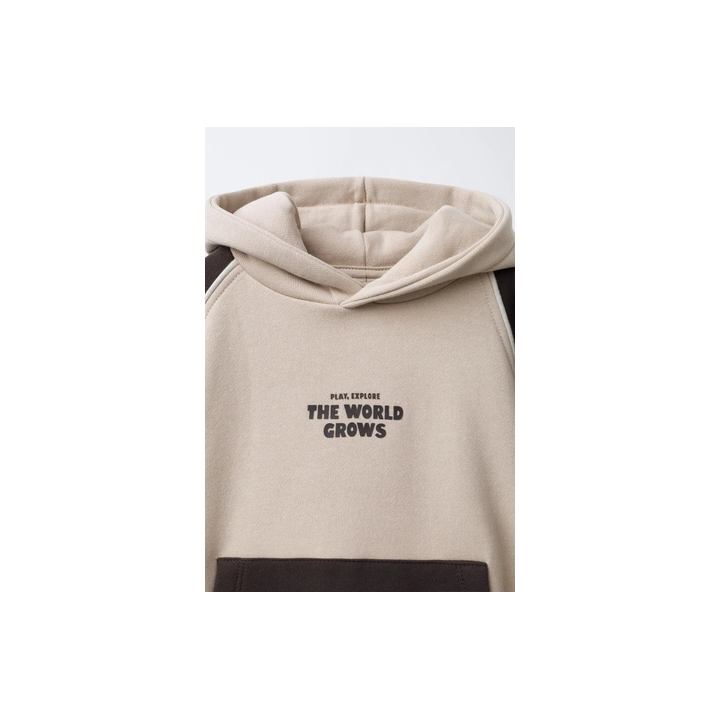 ХУДИ С КАПЮШОНОМ И ТЕКСТОМ COLOR BLOCK