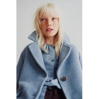 ПАЛЬТО ИЗ ШЕРСТЯНОЙ ТКАНИ С ШЕРСТЬЮ