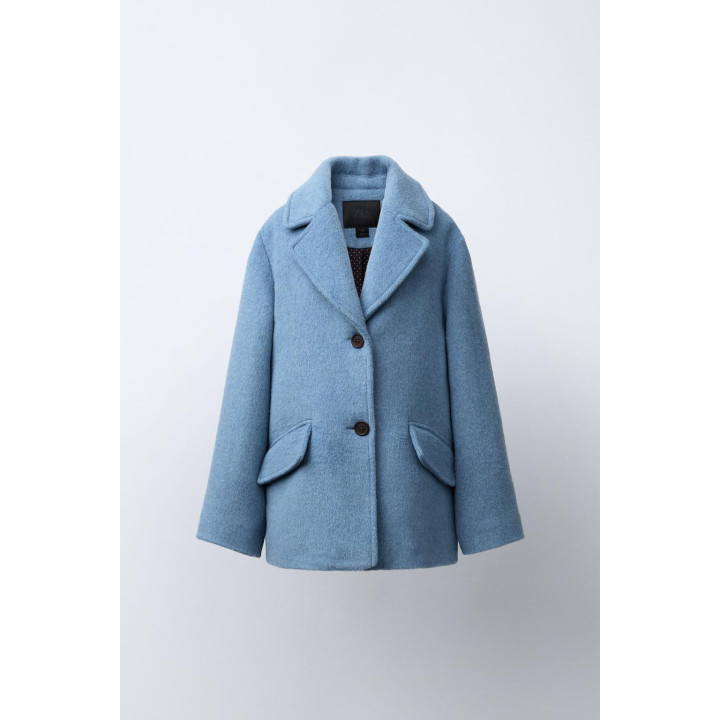 ПАЛЬТО ИЗ ШЕРСТЯНОЙ ТКАНИ С ШЕРСТЬЮ