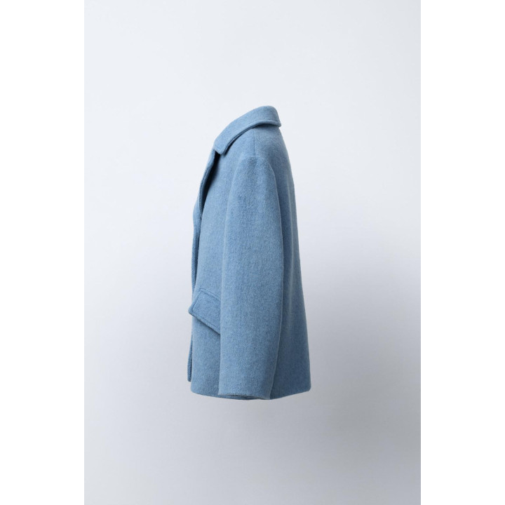 ПАЛЬТО ИЗ ШЕРСТЯНОЙ ТКАНИ С ШЕРСТЬЮ