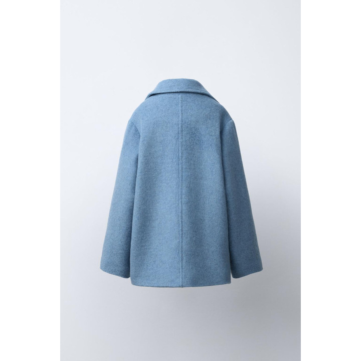 ПАЛЬТО ИЗ ШЕРСТЯНОЙ ТКАНИ С ШЕРСТЬЮ