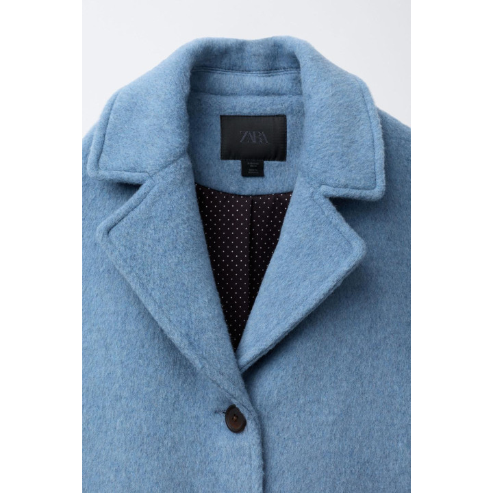 ПАЛЬТО ИЗ ШЕРСТЯНОЙ ТКАНИ С ШЕРСТЬЮ