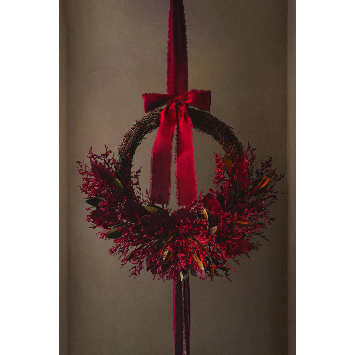 Рождественский венок декоративный из эвкалиптовых цветов