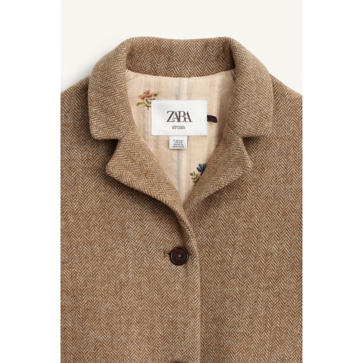 Пальто из шерстяного смесового материала в мелкую клетку, limited edition