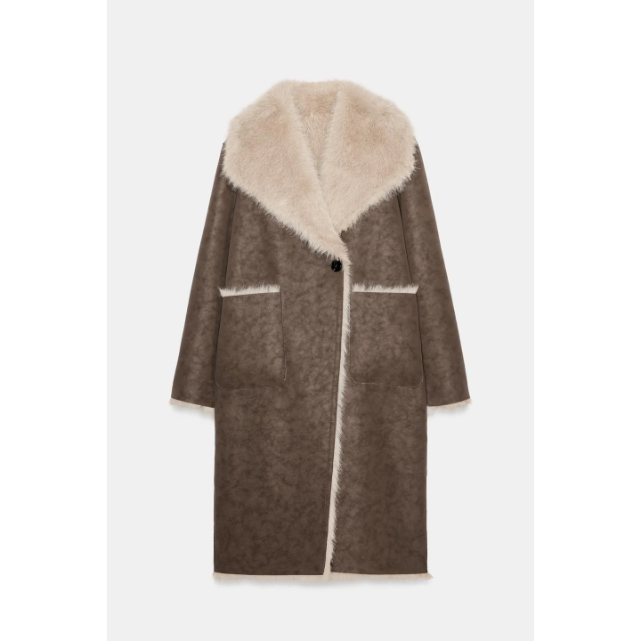 ДВУСТОРОННЕЕ ПАЛЬТО ИЗ ИСКУССТВЕННОГО МЕХА