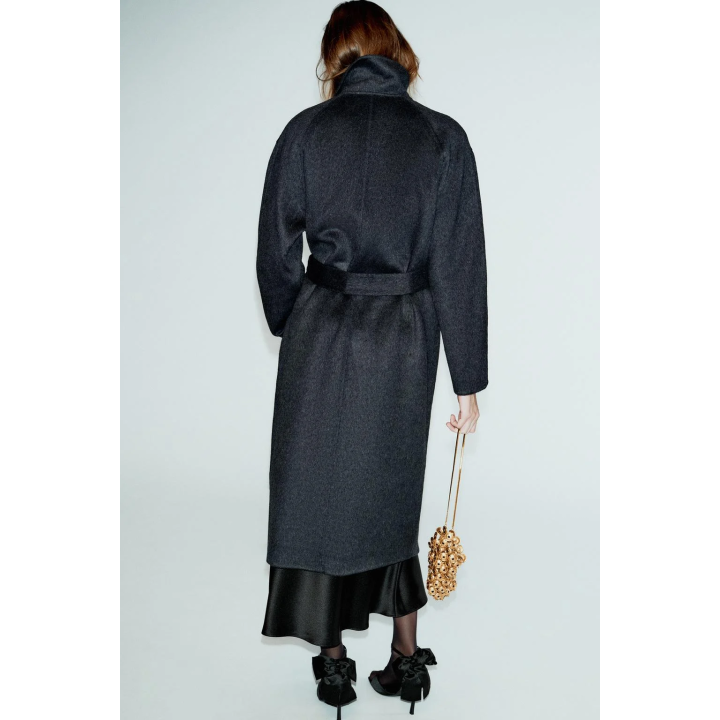 ДЛИННОЕ ПАЛЬТО ИЗ ШЕРСТИ С ПОЯСОМ