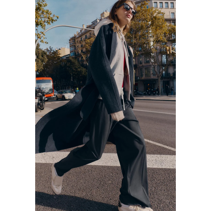 ДЛИННОЕ ПАЛЬТО ИЗ ШЕРСТИ С ПОЯСОМ