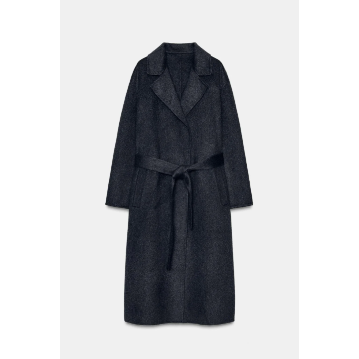 ДЛИННОЕ ПАЛЬТО ИЗ ШЕРСТИ С ПОЯСОМ