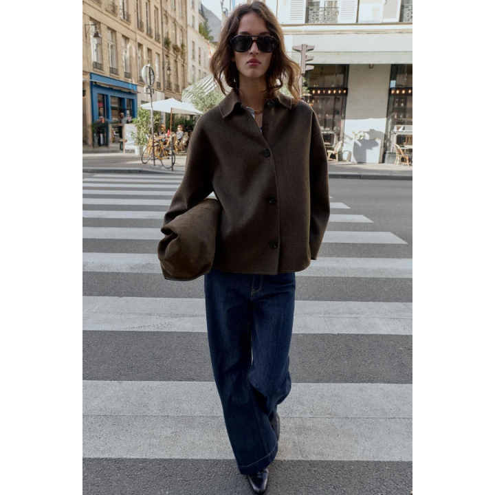 ПАЛЬТО ИЗ ШЕРСТИ С ВОРОТНИКОМ ИЗ ИСКУССТВЕННОГО МЕХА