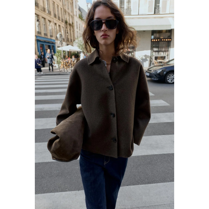 ПАЛЬТО ИЗ ШЕРСТИ С ВОРОТНИКОМ ИЗ ИСКУССТВЕННОГО МЕХА