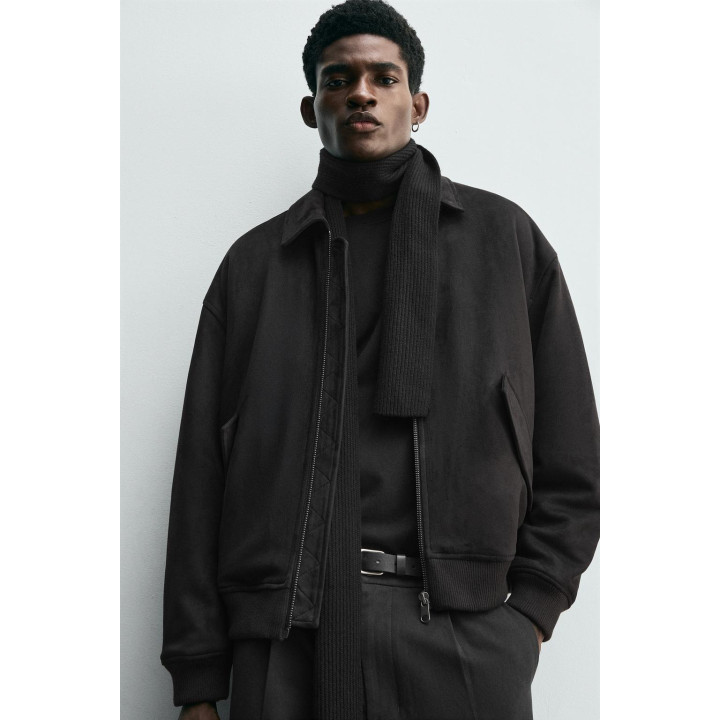 СТЕГАНАЯ КУРТКА ИЗ ИСКУССТВЕННОЙ ЗАМШИ