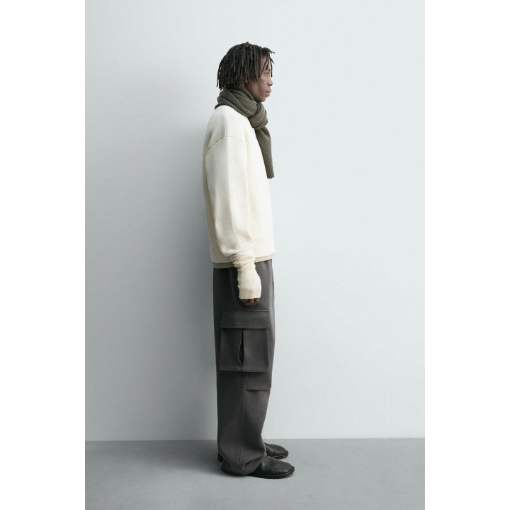 БРЮКИ КАРГО ИЗ НЕОПРЕНА СО СКЛАДКАМИ