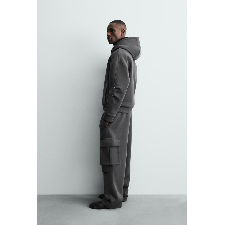 БРЮКИ КАРГО ИЗ НЕОПРЕНА СО СКЛАДКАМИ