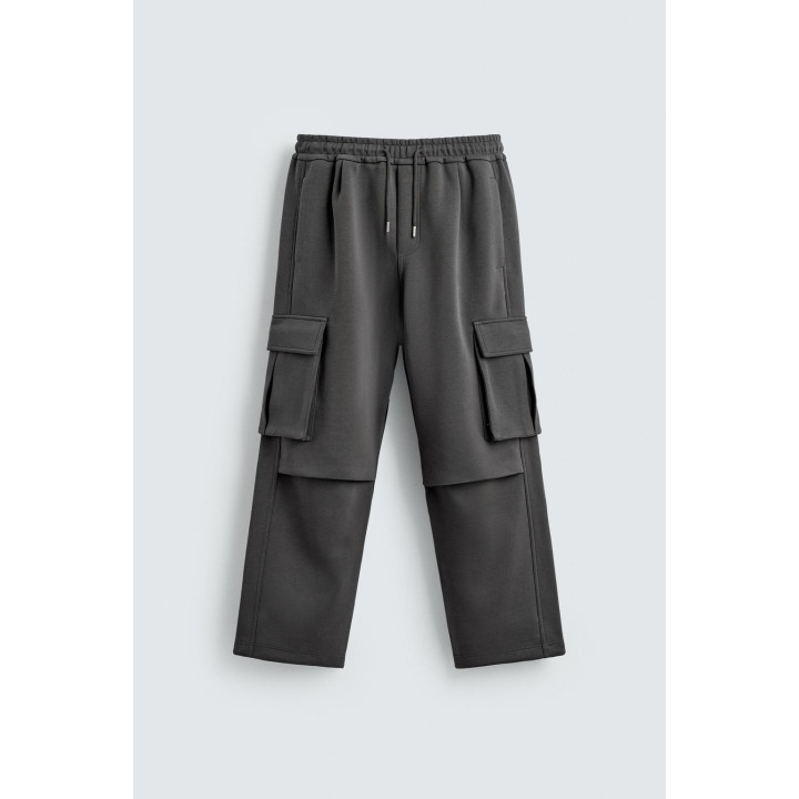 БРЮКИ КАРГО ИЗ НЕОПРЕНА СО СКЛАДКАМИ