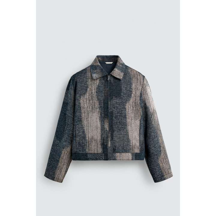 ЖАККАРДОВАЯ КУРТКА С АБСТРАКТНЫМ РИСУНКОМ